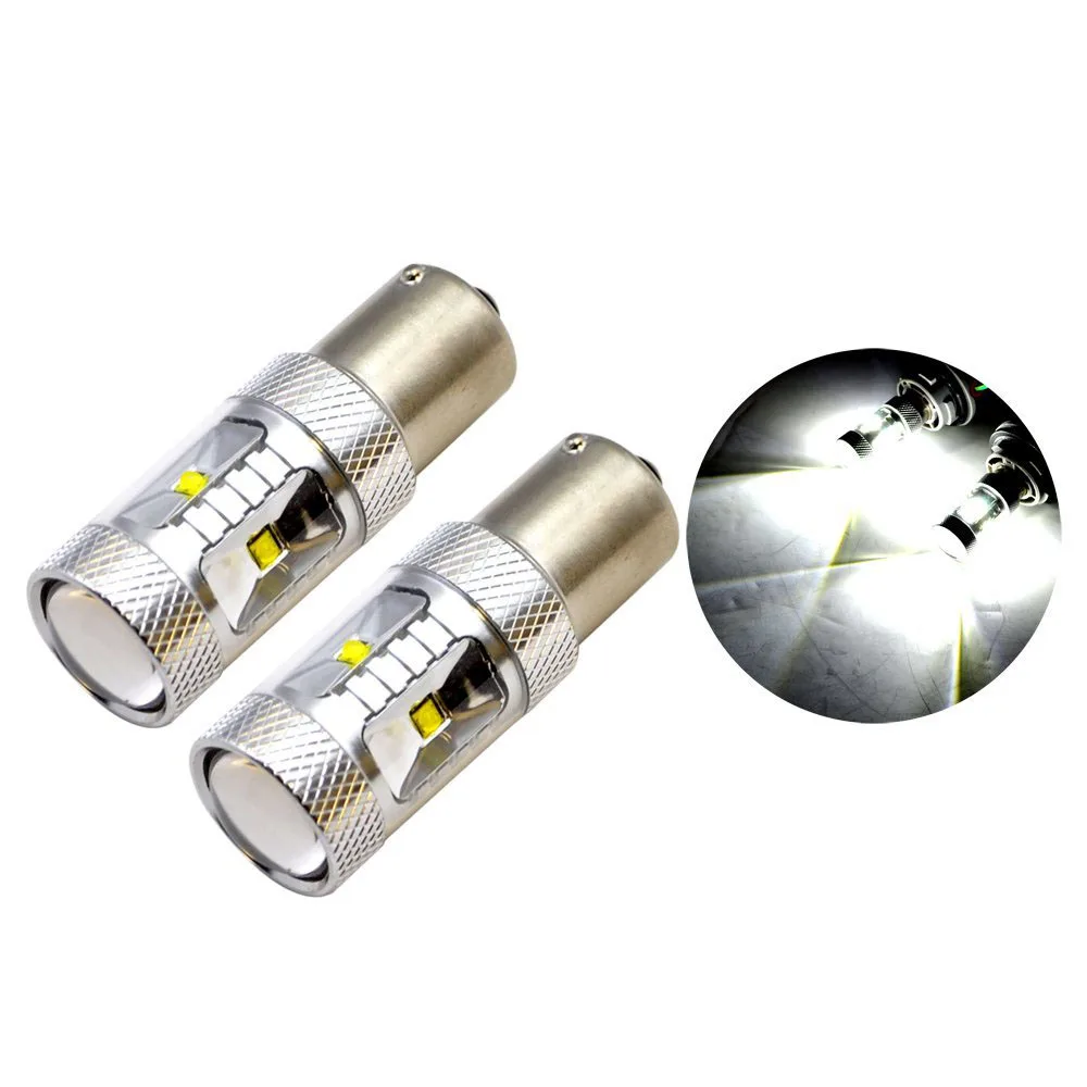 

New 2x 1156 S25 P21W BA15S CREE Chip 6000K Car LED For Reverse Backup Tail Turn Signal Led Lights Lamps Bulbs White Hot Sale