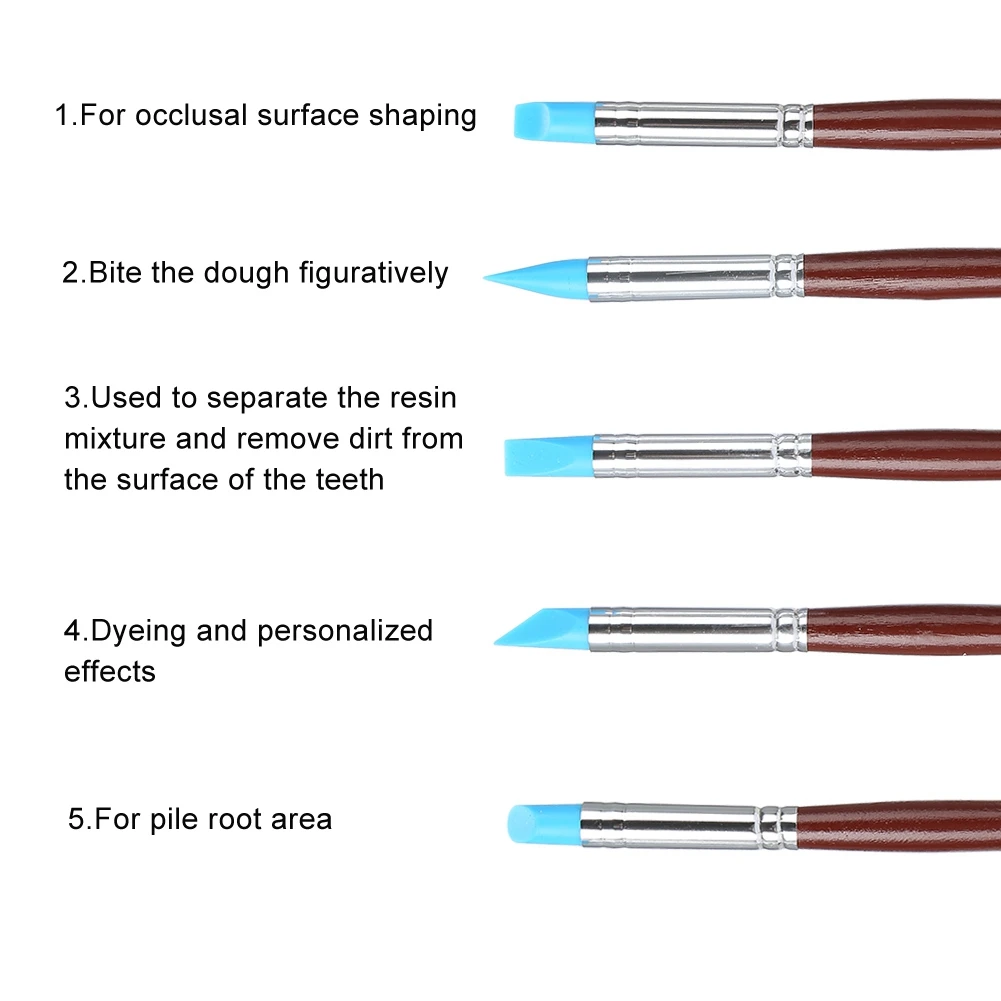 5 шт. зубная силиконовая щетка ручка для чистки зубов, форма для зубов, клей, формирующий композитный цемент, фарфоровый денталист
