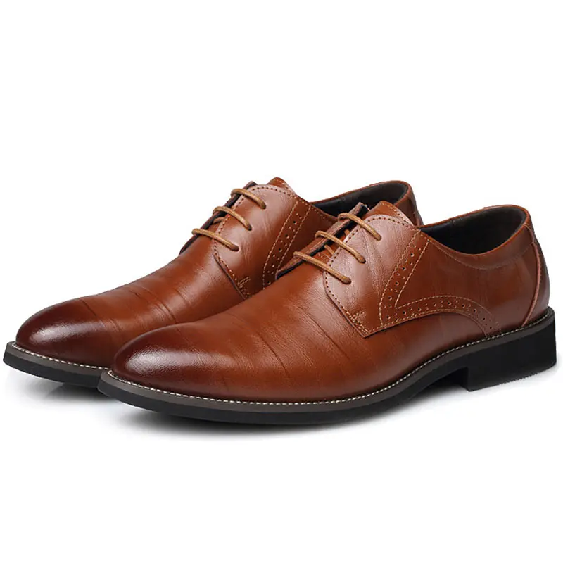 

Plus Size 36-48 Oxfords Leather Men Shoes Fashion Casual Pointed Top Formal Business Male Wedding Dress Flats