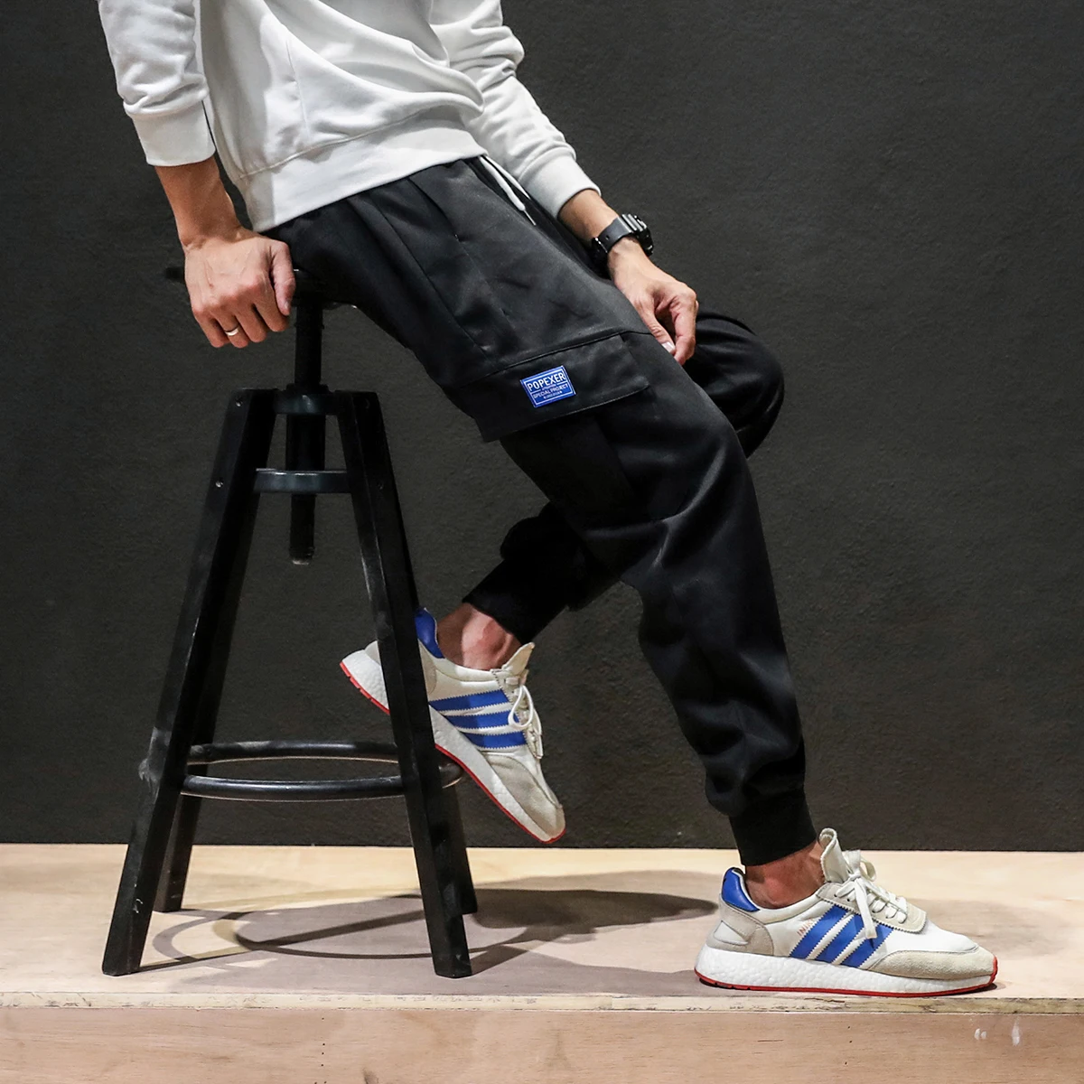 Новые осенние мужские японские карманные комбинезоны повседневные ноги свободные луч брюки