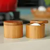 2Pcs Storage Boxes Salt Box Wooden Bamboo Storage Box With Magnetic Swivel Lid Container For Kitchen Storage Containers For Fo 1