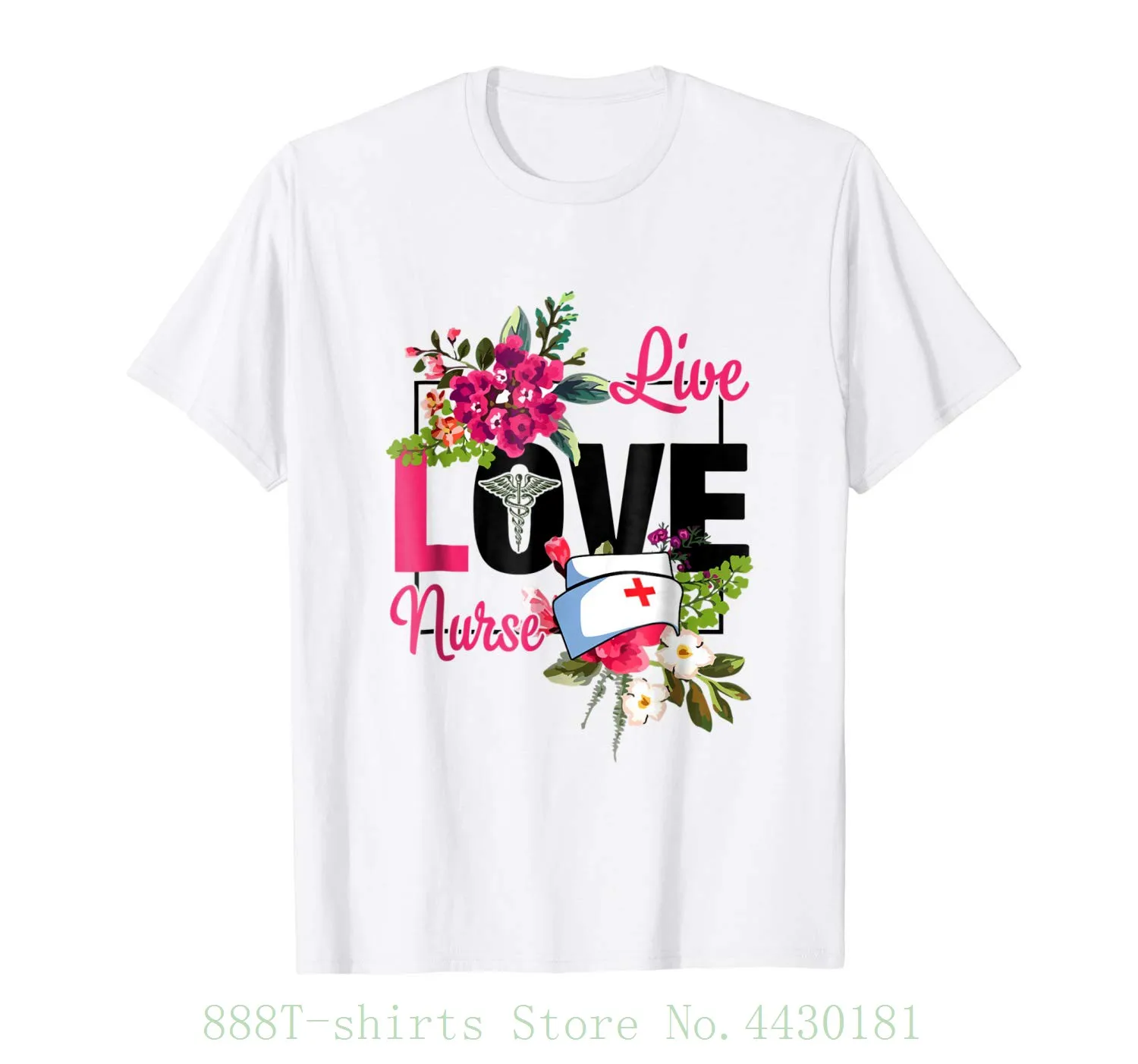 

Women's Tee ( Ab ) Live Love Nurse T Shirt Cotton Casual Lady girl female lady Tops tshirt