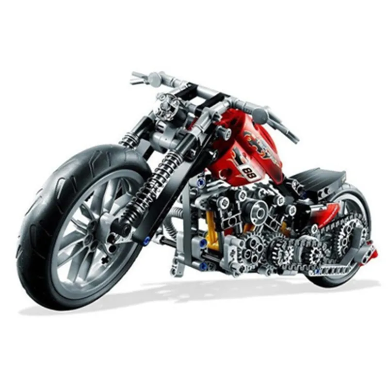 Technic мотоцикл Decool 3354 378 шт Technik скоростной гоночный мотоцикл Harley; транспортное средство Набор строительных блоков
