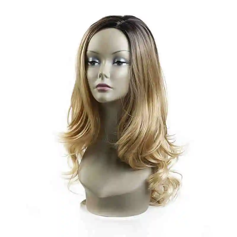 DIFEI-Heat-Resistant-Synthetic-Hair-extension-Wig-Long-Wavy-wig-20-Ombre-black-to-blond-For (1)