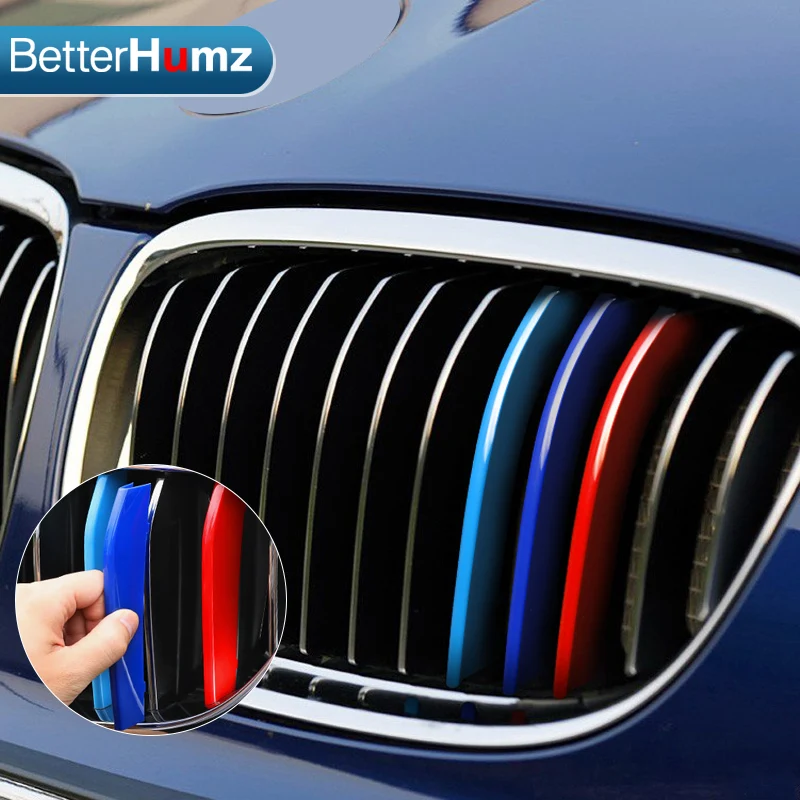 Betterhumz 3D M Стайлинг автомобиля Передняя решетка отделка спортивные полоски крышка