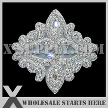 20 шт./партия) Свадебная металлическая аппликация из горного хрусталя бисерная нашивка для свадебное платье под заказ украшение, X1-RAT2185