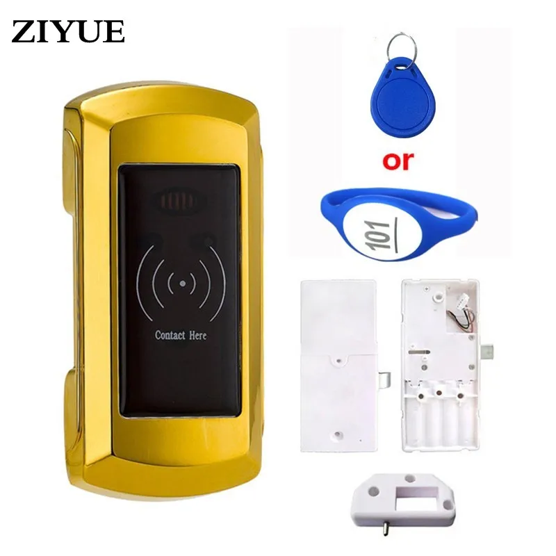 ZIYUE RFID Электронный замок для шкафа с браслетом серебро и золото Цвет опционально