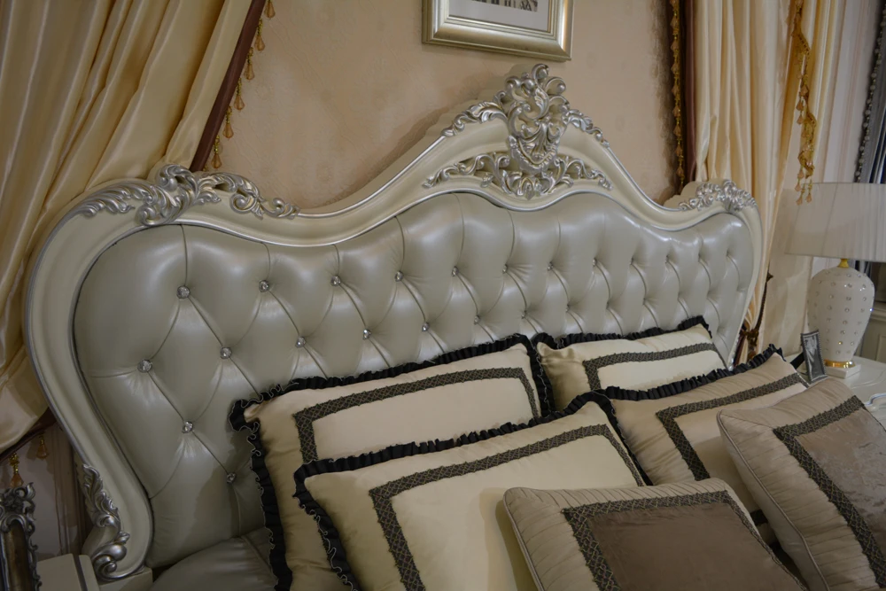 Классический набор для спальни King size/Европейский стиль Горячая Розовая роскошная мебель для спальни