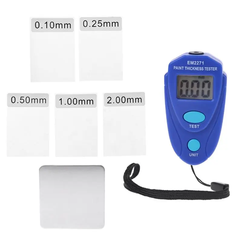 EM2271/EM2271A Mini LCD Digital Automobile Thickness Gauge Car Paint Tester Display Thickness Coating Meter Testing Instrument