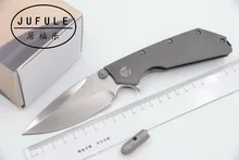 Jufule doc folding d2 klinge titanium griff kugellager küchenmesser flipper outdoor camping lebensmesser edc werkzeuge