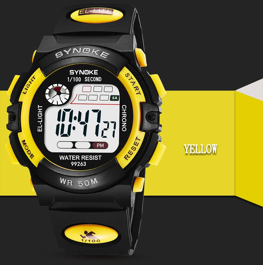 

SYNOKE Fashion Casual Brand Men Watch Sport Multi-Function 50M Waterproof Clock LED Digital Double Action Watches reloj hombre
