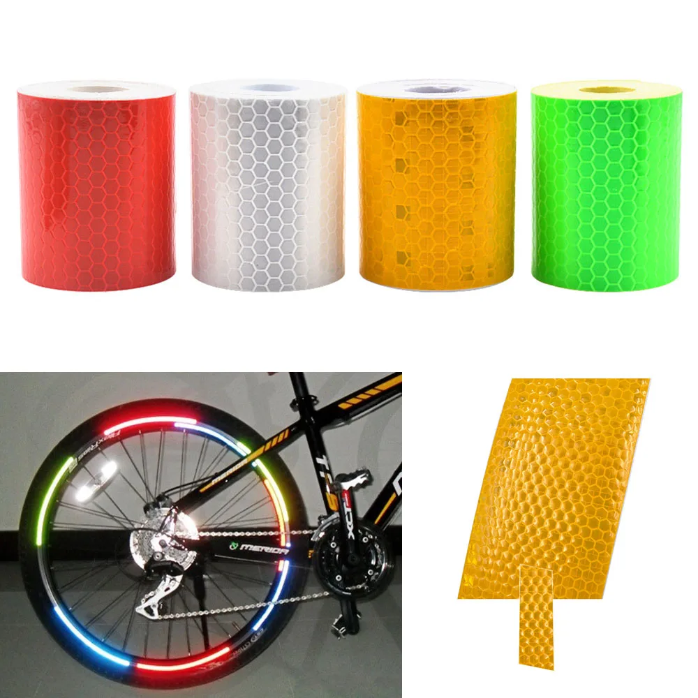 

5CMx3M 1Roll Car Reflective Tape Sticker Safety Mark Self Adhesive Warning Tape Auto Reflector Sign Sticker Film Decoration Auto