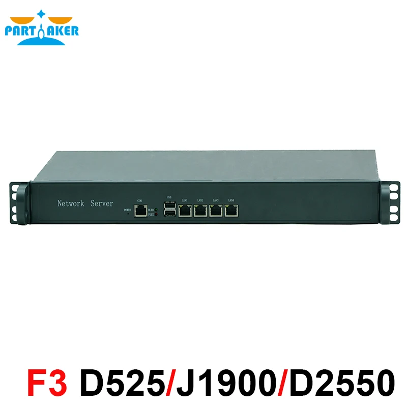 

1U Rankmount Intel Atom D525 Router 4 Lan Router firewall networking Server 2GB Ram 8GB SSD