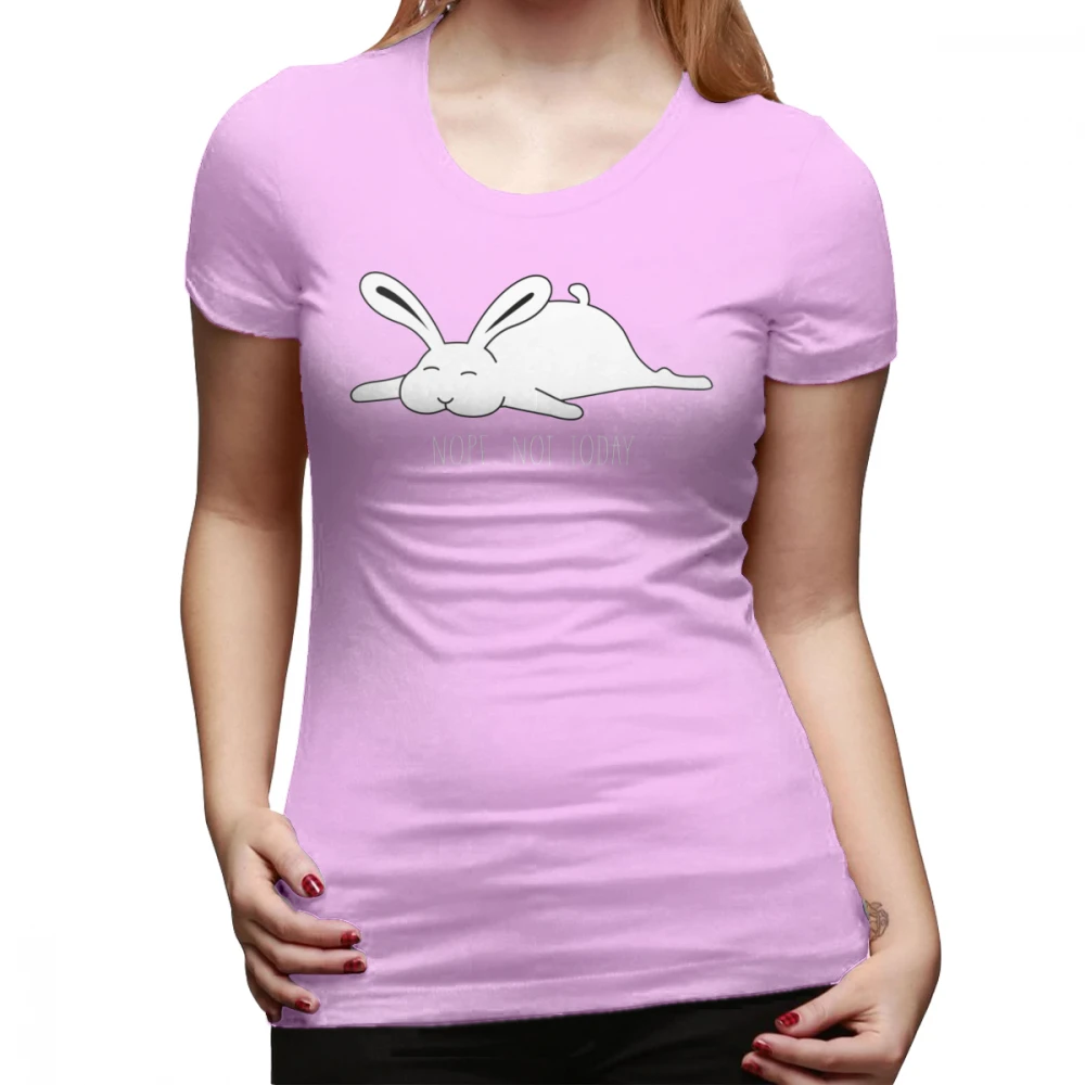 Not Today футболка Nope-Not Today-Bunny футболка большого размера с коротким рукавом женская футболка с принтом и круглым вырезом хлопковая женская футболка - Цвет: Розовый