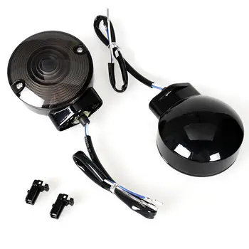 

Rear Gloss Black Aluminum Housing&Turn Signal With Smoked Lens Fit For Harley Electra Glide Road King Models