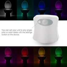 50x 8 цветов светодиодный ночник для туалета светильник с датчиком движения чувствительный к сумеркам до рассвета лампа на батарейках lamparas унитаз чаша ночник