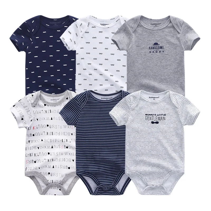 Боди для новорожденных с короткими рукавами; одежда для малышей; комбинезон с круглым вырезом для малышей; хлопковая одежда для маленьких мальчиков и девочек; Комплект для младенцев - Цвет: Baby Bodysuits 3