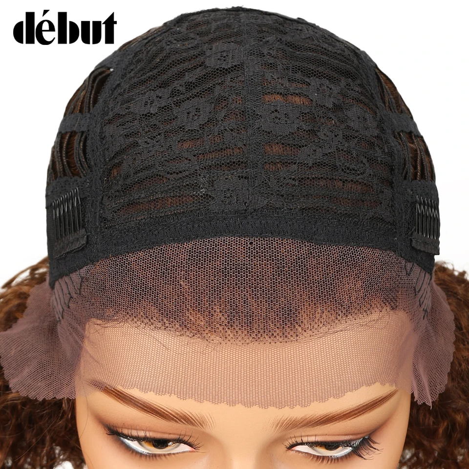 Дебютные парики из натуральных волос на кружеве, кудрявые парики из натуральных волос, Короткие парики для черных женщин, влажные и волнистые кудрявые парики