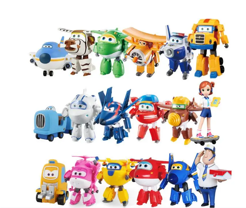 13 styles nouveaux Super ailes jouets 7 cmTransformation Robot Mini avions figurines jouets bébé jouets pour enfants cadeau Brinquedos