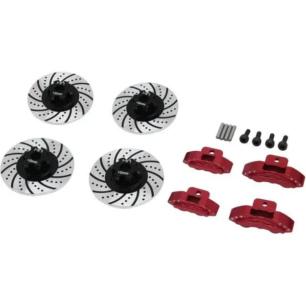 Алюминиевый тормозной диск Hot Racing TRF10P202 красный суппорт с шестигранником 2 мм 4-Tec 0