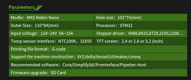 MKS 3D принтер доска STM32 MKS Робин нано плата аппаратное обеспечение с открытым исходным кодом поддержка Marlin2.0 для многоразмерных сенсорных экранов