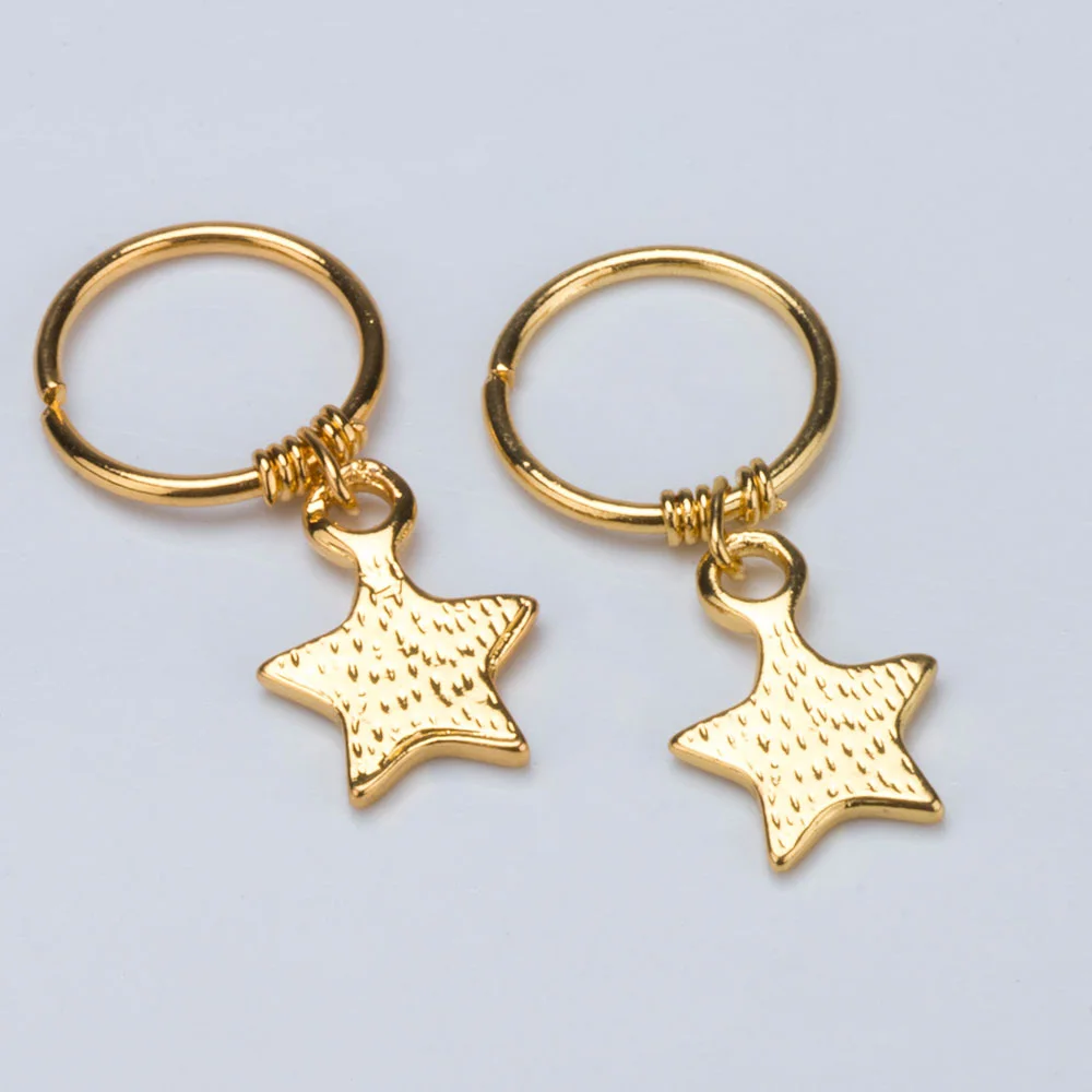 

2019 Simple Hoop Earrings For Women Hollow Round Circle Earrings With Star Decorated Earrings Golden Color Ear Jewelry