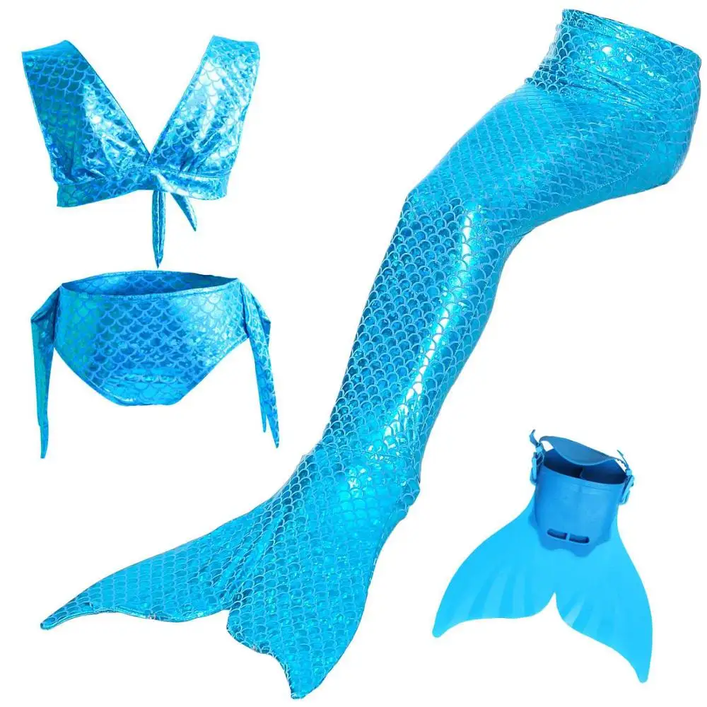 Детский купальный костюм с хвостиками русалки; костюм для косплея; Купальник для девочек с бикини; хвост русалки с моновинкой; легко добавить - Цвет: mermaid tails 5