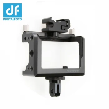 

DF DIGITALFOTO OA-DM01 Vlogging Metal Cage Case for Dji Osmo Action Vlog Case with Cold Shoe for Microphone LED Light Tripod