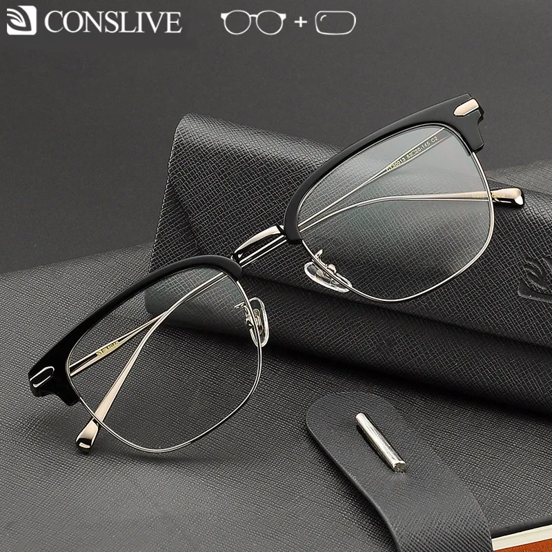 

Prescription Glasses Multifocal for Men Titanium Eyeglasses Retro Round Optical Frames Man Progressive Myopia Glasses for Sight