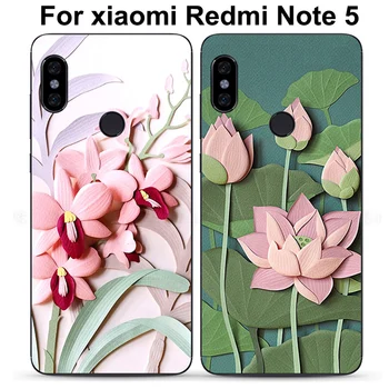 

2pcs For xiaomi Redmi Note 5 case back cover flower Soft shell For xiaomi Redmi Note5 cases Red mi Note 5 phone case cover