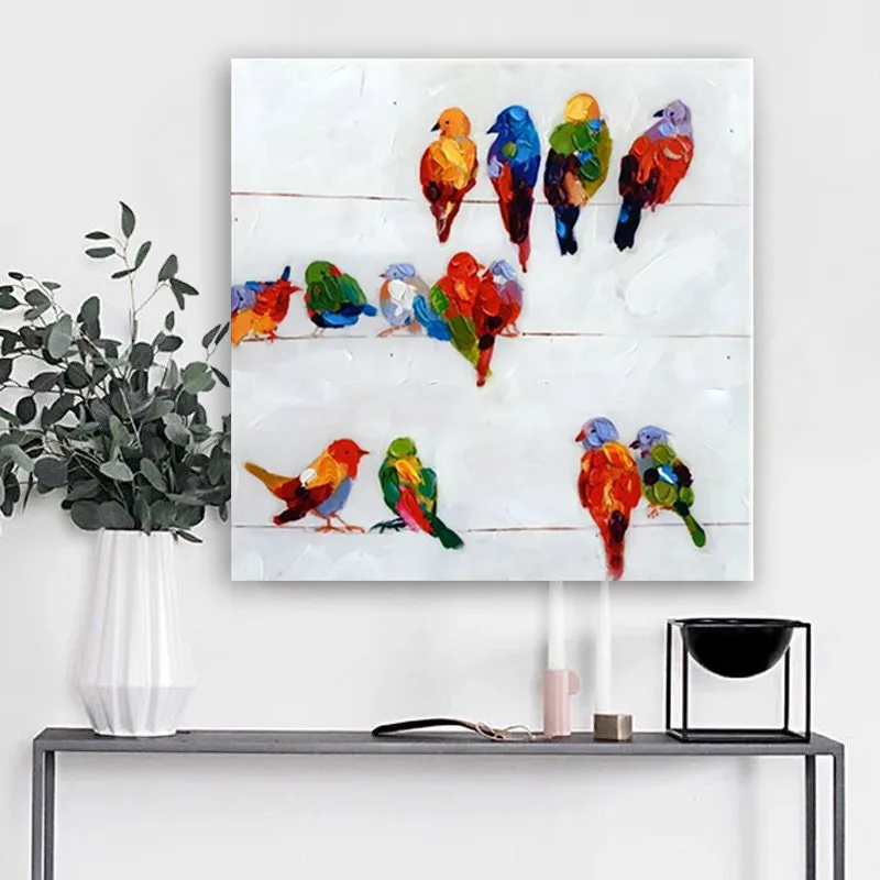 Handpainted-Oil-Painting-On-Canvas-Hand-Painted-Modern-Palette-Knife-Birds-Painting-Art-for-Wall-Decoration-Art