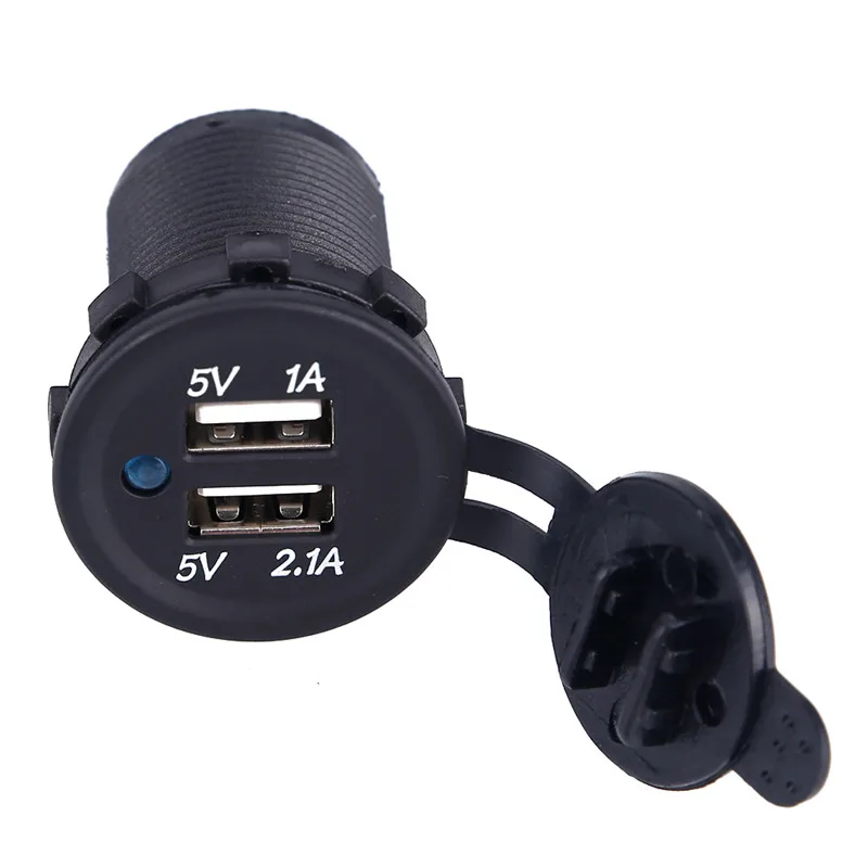 12 V-24 V USB Зарядное устройство для мотоцикла Грузовик Лодка с двумя разъемами USB для больных Зарядное устройство Мощность адаптер розетки Мощность прикуривателя автомобиля авто