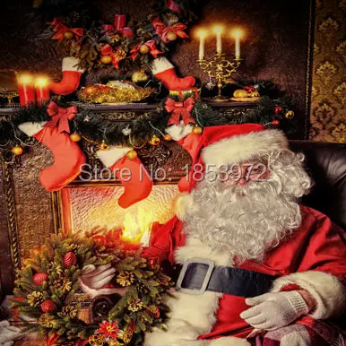 

10X10ft photography background for Christmas vinyl computer printing backdrops Christmas fireplace photography backgrounds ST125