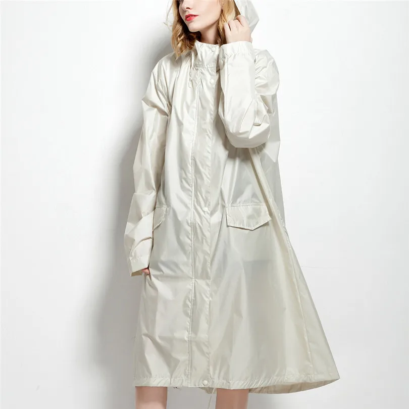 New Fashion Women Rain Solid Jacket Outdoor Waterproof hooded Coat windbreaker Windproof Coat Outwear Raincoat poncho #E15 (36)