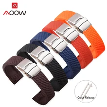 18 мм, 20 мм, 22 мм, 24 мм, мягкий силиконовый быстросъемный ремешок для часов, резиновая металлическая складная пряжка, сменный Браслет, ремешок, аксессуары