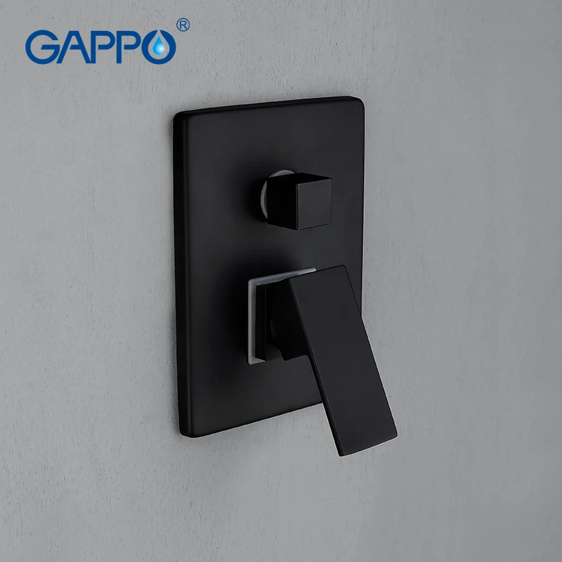 GAPPO Shower Faucets black wall mounted rainfall shower set bathtub mixer faucet bathroom concealed shower mixer taps           