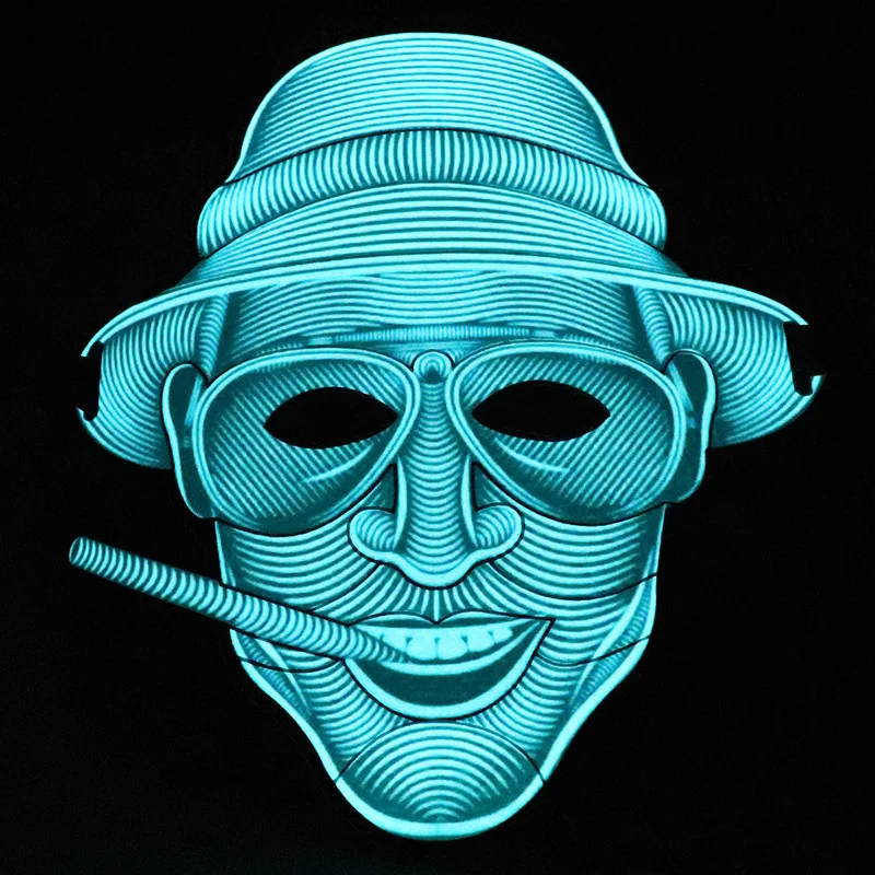 

Halloween Cosplay LED Light up Frightening Mask for Festival Party Voice Sensitivity adjustment mask Dancing michael myers mask