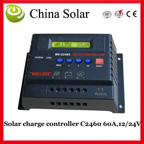 

Solar Charge Controller ,WS-C2460 60A,12/24V Auto Solar Controller, Free shipping CPU controller ,LCDdisplay,this item12/24V,60A