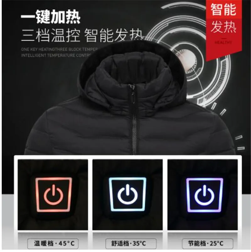 Nueva chaqueta de la motocicleta de los hombres de otoño e invierno de infrarrojos USB calefacción chaqueta Moto chaqueta térmico Moto chaqueta con capucha