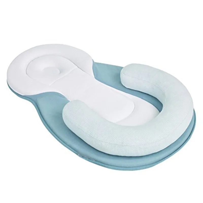 Удобная детская подушка, детская подушка для сна, Детская противоскользящая подушка, подушка для предотвращения опрокидывания, матрас для новорожденных - Цвет: Синий