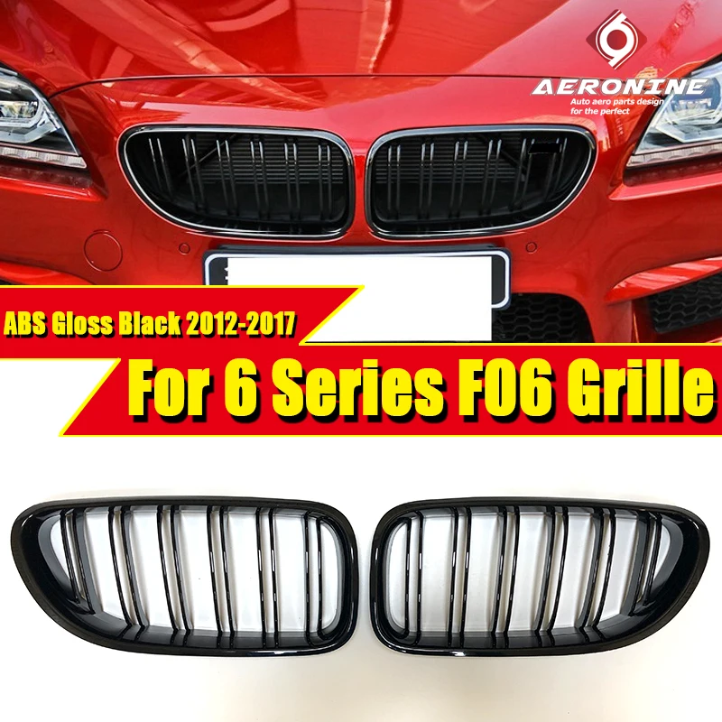

Fits For BMW 6 Series M6 640i 650i 650iGC ABS 2-slat Gloss Black Front Kidney Grille 1 Pair Replacement F06 Front Bumper Grills