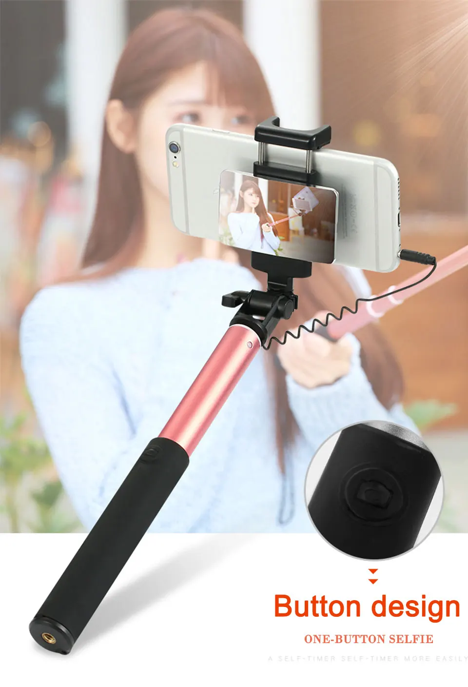 2019 New Arrivals Selfie Stick Bluetooth With Button For Android IOS System Tripod Selfie Stick Universal Mobile Phone (4)