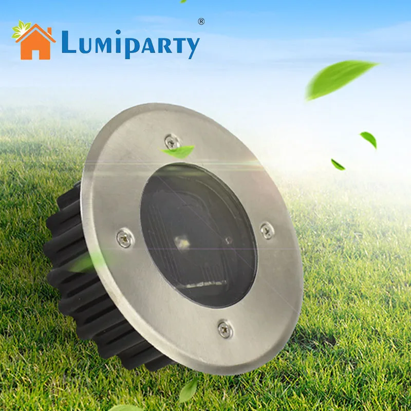 

LumiParty Outdoor Solar LED Buried Floor Lights Waterproof Stainless Steel Ground Garden Lamp Solar Lighting for Yard Driveway