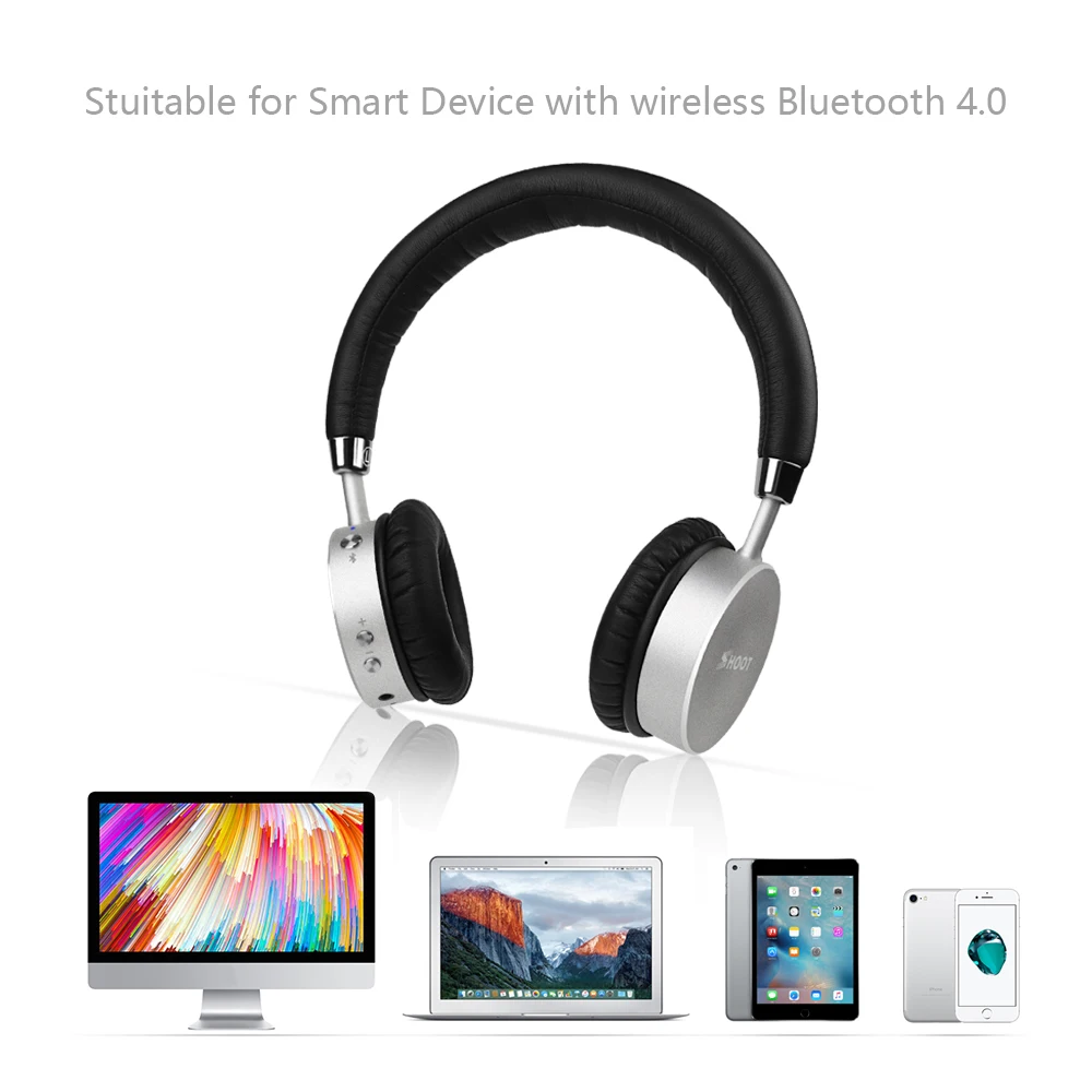 SHOOT Wireless Bluetooth Headphones with Microphone Dynamic Stereo Wireless Headset for iPhone Xiaomi Meizu Android Music Phone