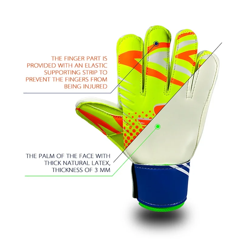 Entry-Level Children Football Goalkeeper Gloves Goalkeeper Soccer Anti-Slip Finger Embossed Gloves