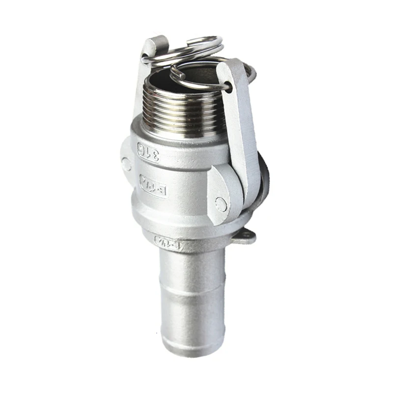 

1/2" 3/4" 1" 1-1/4" 1-1/2" Hose Barb To BSPT Male Thread 304 Stainless Steel B + E Type Camlock Cam Lock Fitting Pump Adapter