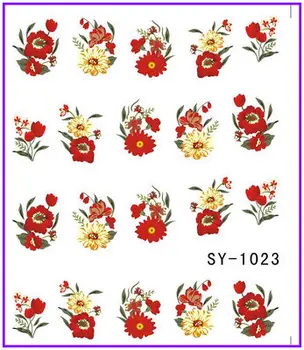 

6 PACK/ LOT GLITTER WATER DECAL NAIL ART NAIL STICKER FLOWER LILAC LADY'S EARDROPS SY1023-1028