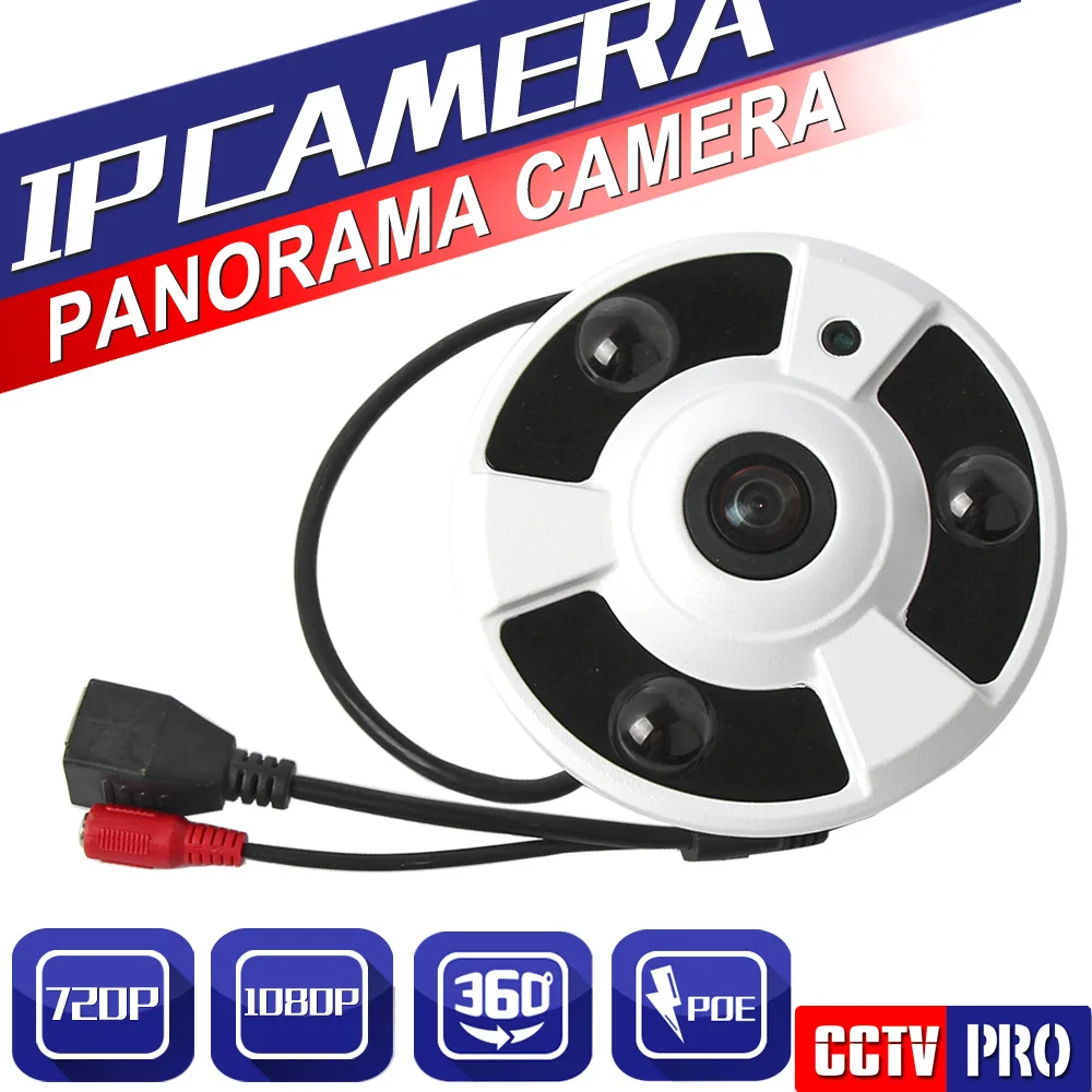 HD 1MP 2MP 720P 1080P Indoor CCTV Security Fisheye Full View Wide Angle 360 Degree POE IP Camera P2P Cloud Onvif Phone View