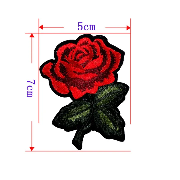 1 шт. верхние патчи железные Пришивные красные розы цветок вышивка патч-мотив аппликация Дети Женщины DIY Наклейка на одежду свадьба - Цвет: 1 piece