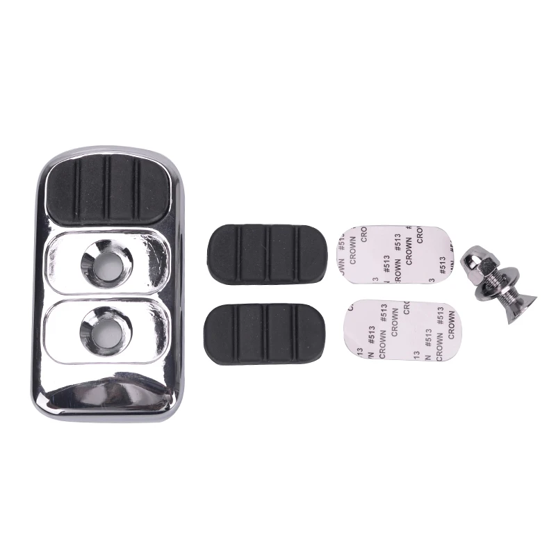 Universal Motorcycle Brake Pedal Chrome Front Cover Rubber Pad for